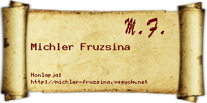 Michler Fruzsina névjegykártya